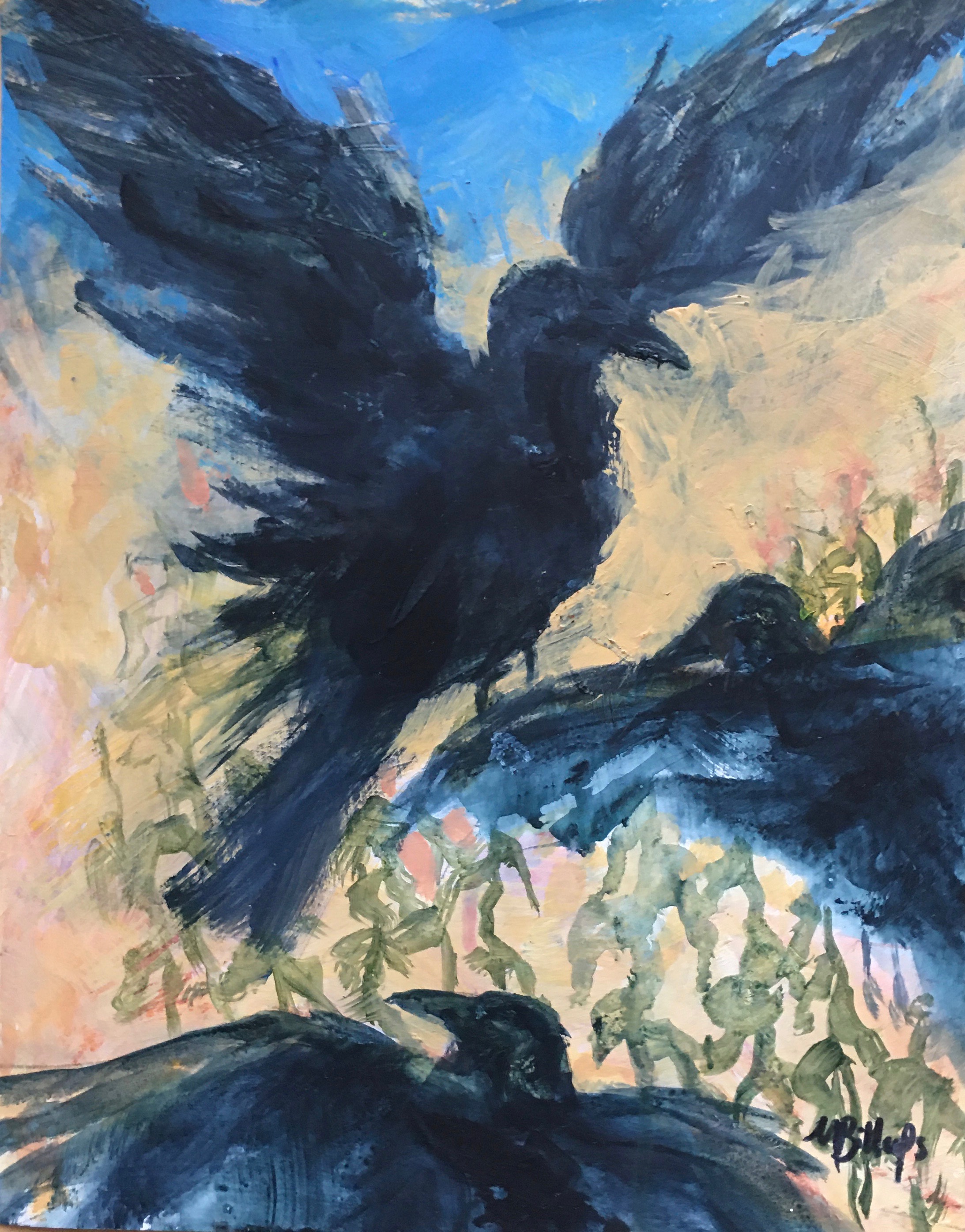 Crows in Field 1